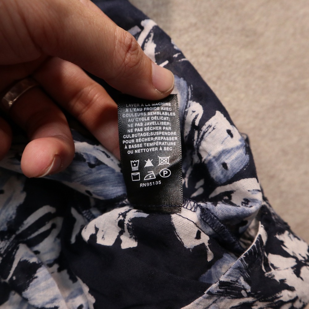 Lafayette 148 Top 2X Floral Button Down Modern Cotton Clip Dot Short Sleeve - Picture 5 of 7
